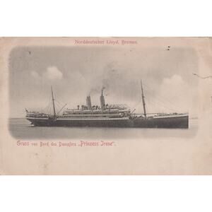 Gruss Von Bord Des Dampfers SS Prinzess Irene 1906 Postcard